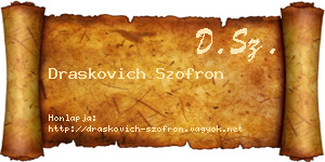 Draskovich Szofron névjegykártya